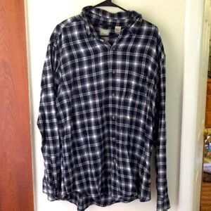 CHAPS Blue Plaid Shirt XL